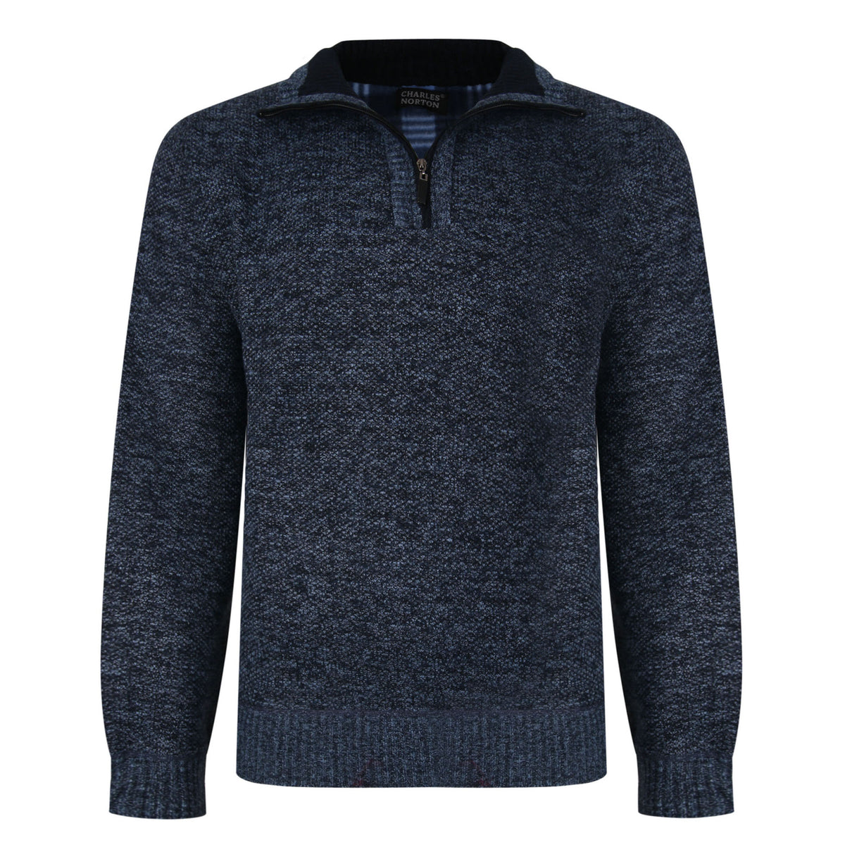 3/4 Zip Bonded Knit Pullover