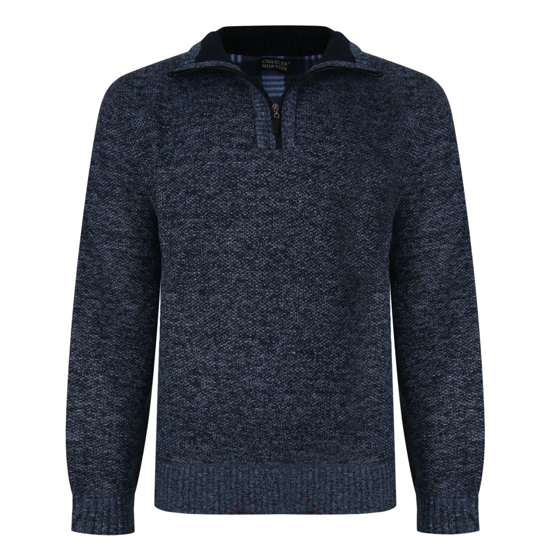 3/4 Zip Bonded Knit Pullover