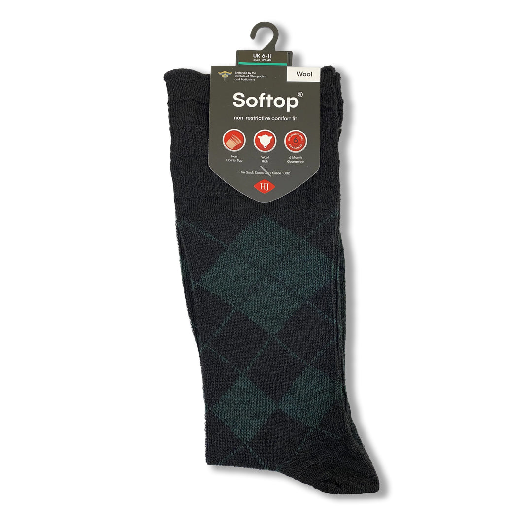 Soft Top Argyle Patterned Socks