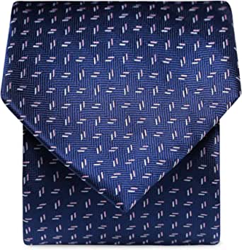 Navy White & Pink Speck Patterned Tie