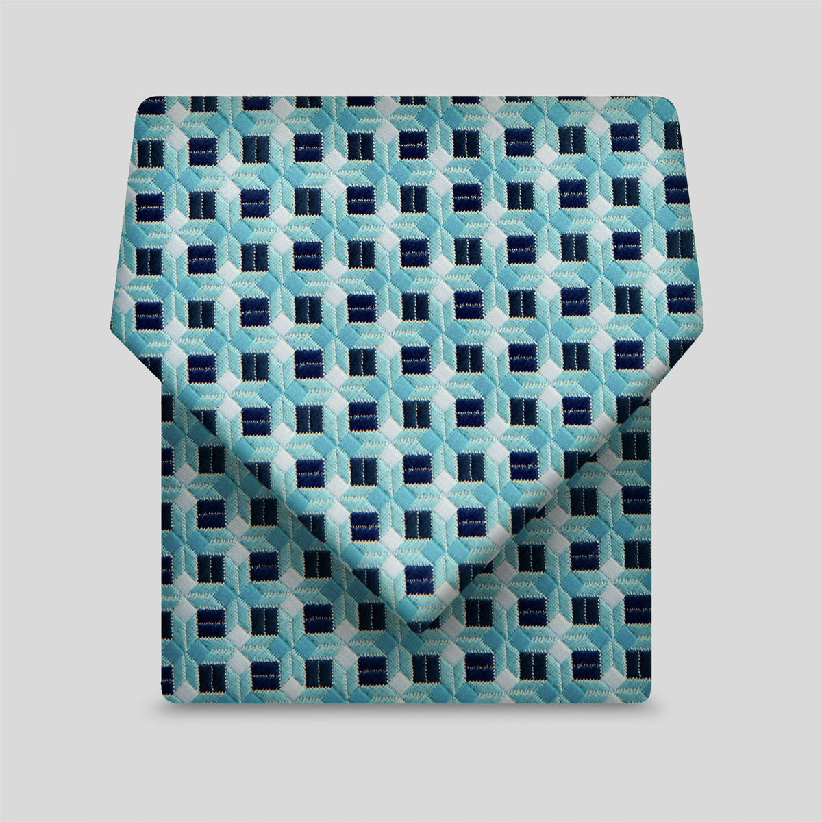 Turquoise Chequered  Pattern Tie