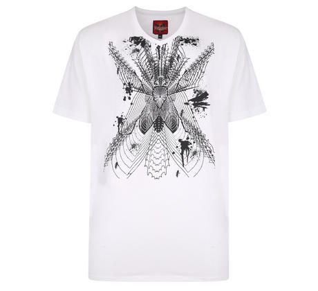 Fly Print V Neck T-Shirt