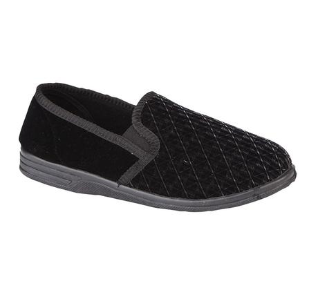 'Kevin' Textured Velour Slippers