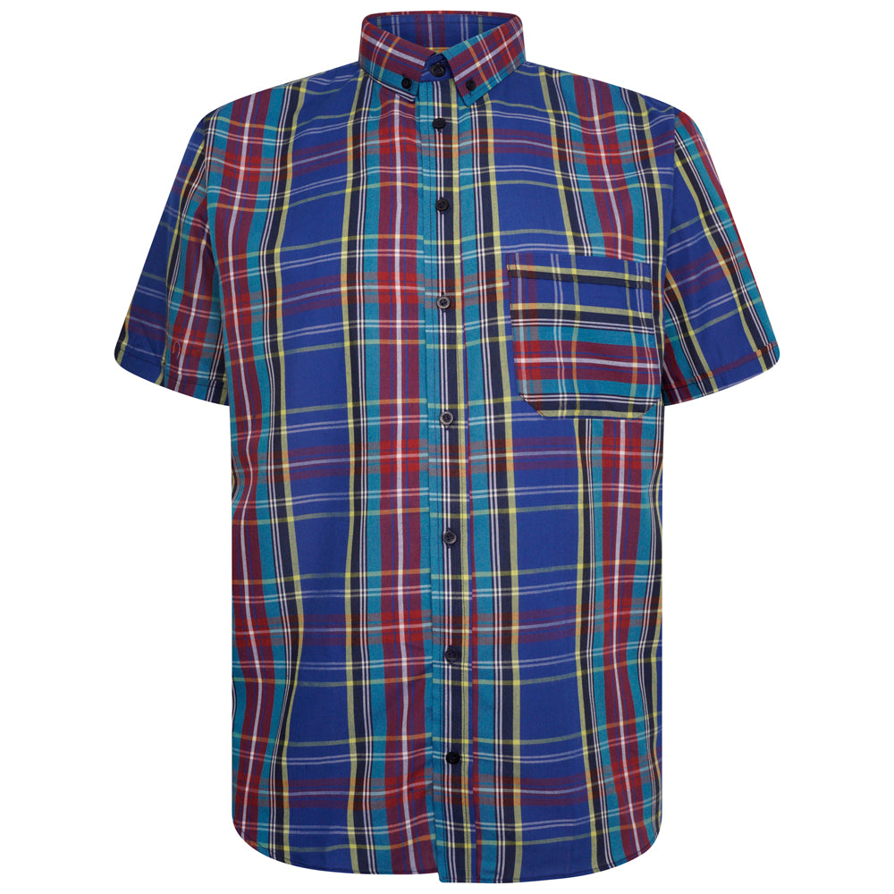 Royal Wine & Sky Check Short Sleeve Shirt