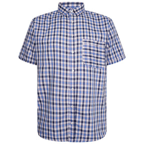 Navy White & Blue Check Short Sleeve Shirt