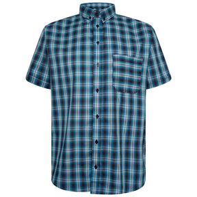 Navy Sky & White Check Short Sleeve Shirt