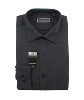 Standard Fit Easycare Long Sleeve Shirt-Black
